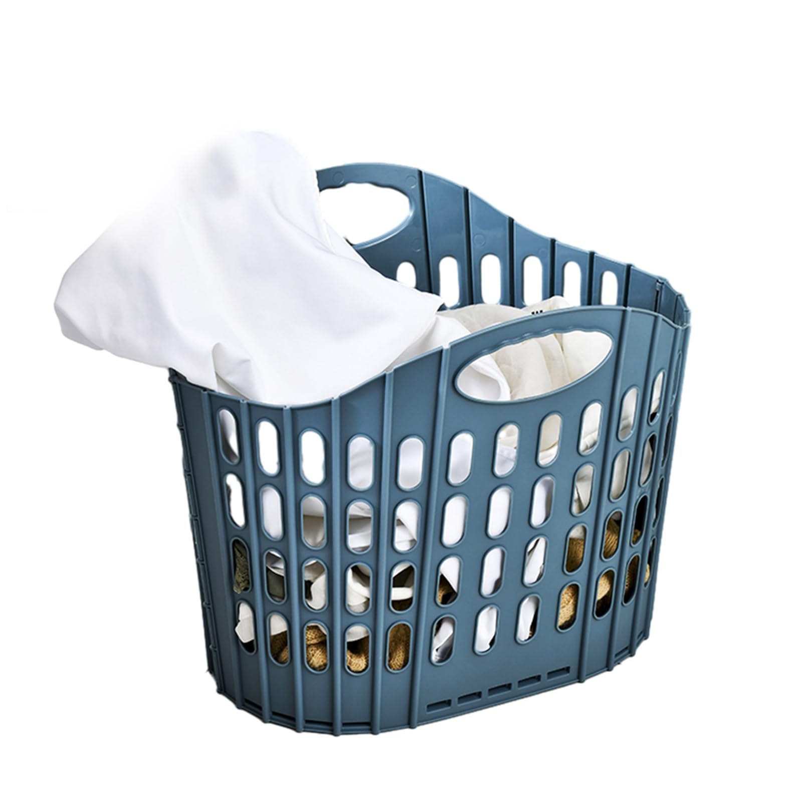 Laundry Hamper, Large Collapsible Laundry Baskets, Laundry Basket With Handle for Clothes, Towels, Toys, Blankets, Storage Basket Decor (Color : Blue)