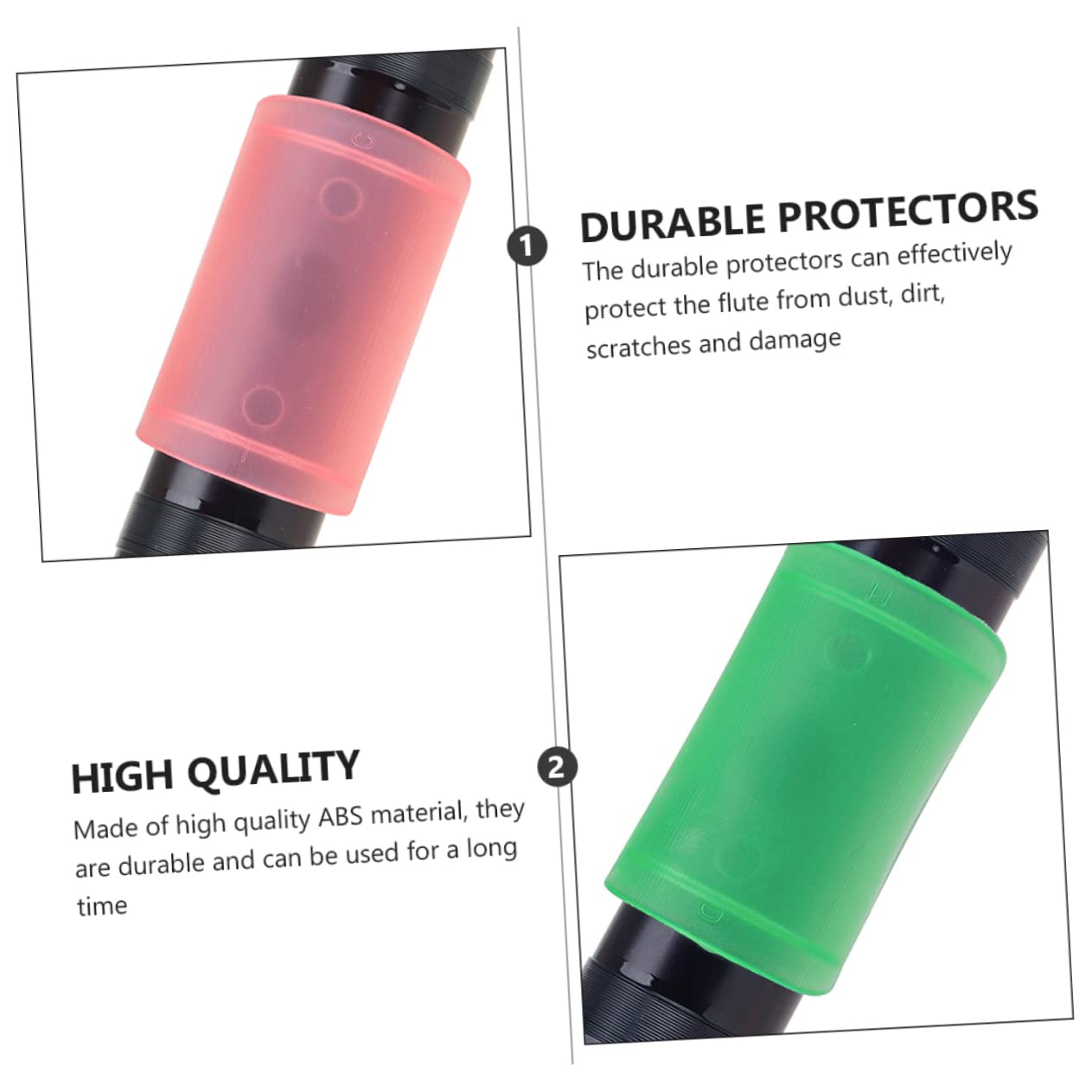 TOGEVAL 15pcs Flute Protectors Abs Material Protective Covers for Flute Film Durable Easy to Use Color Random
