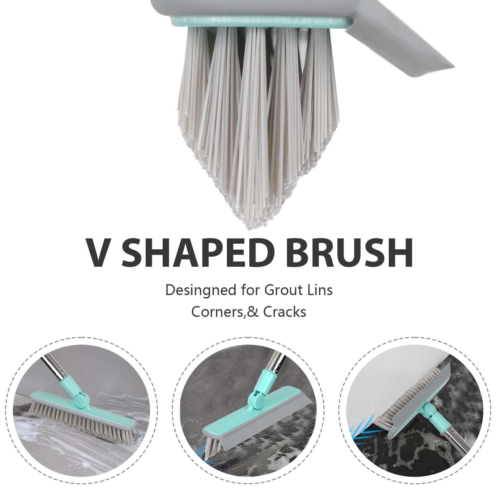 SNGMN Multi-Surface Cleaning Brush, Hard Bristle Grout Brush For Tile And Floor Gaps Ergonomic Handheld Scrubber For Bathroom And Kitchen Crevices