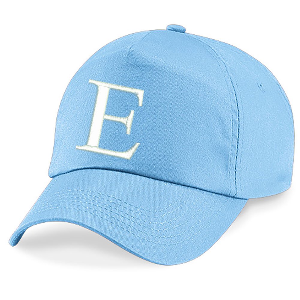 4Sold Girls E Childrens Mbroidery Cotton Summer Sun Hat Children School Kids Caps Hat Sport Alphabet A-Z Adjustabl Baseball Cap Blu