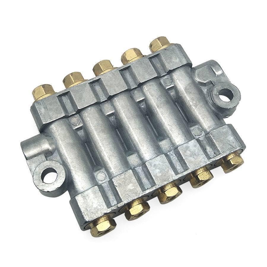 Air Pneumatic Aluminium Adjustable 5 Ways Volumetric Oil Distributor Injector Manifold Block
