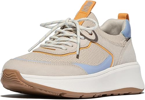 FitFlop Women's F-Mode Suede/Knit Flatform Slip-On Laced Sneakers