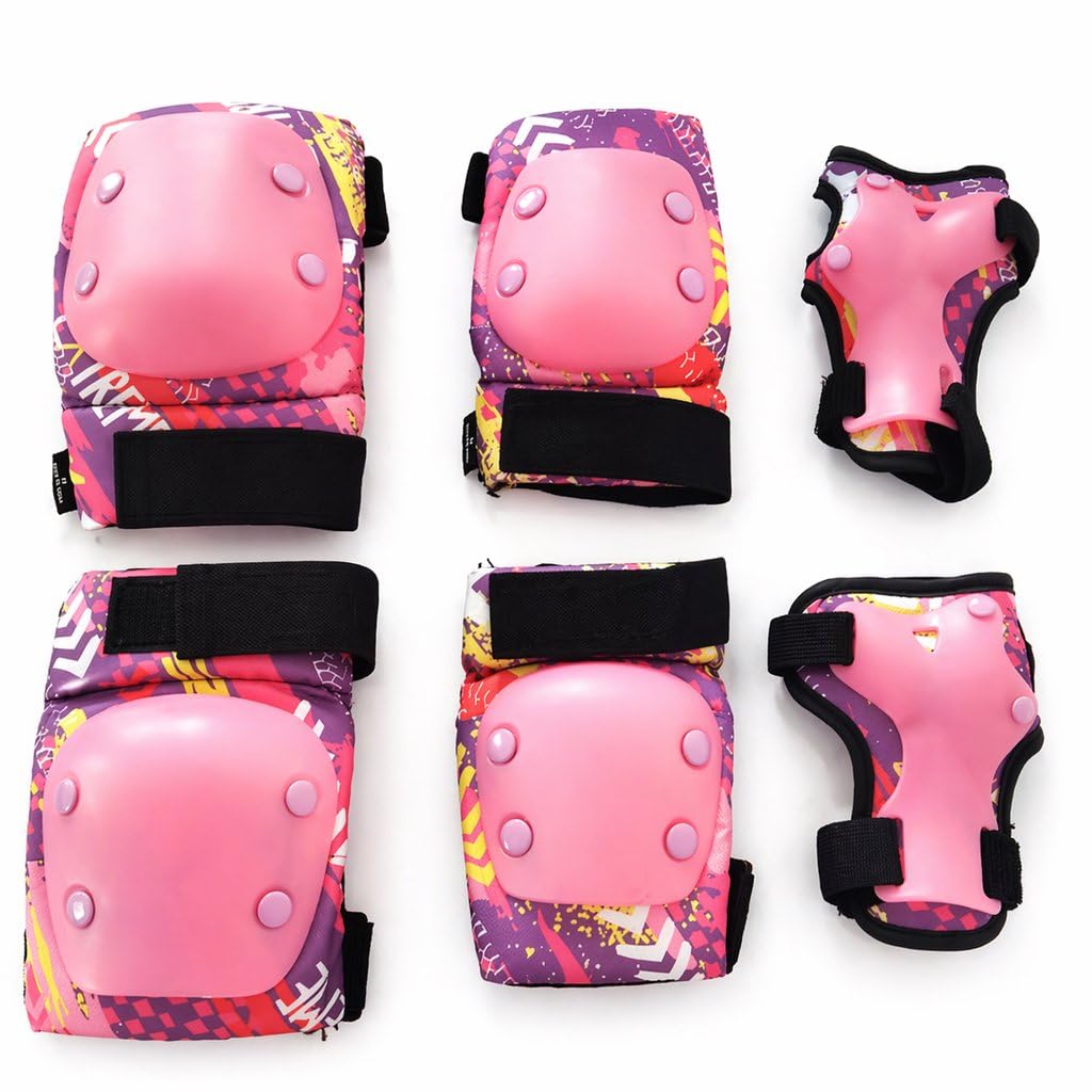 Équipement de Protection réglable 6 en 1 pour Adultes/Enfants, genouillères, coudières, protège-Poignets pour Skateboard, Patinage, Scooter, BMX