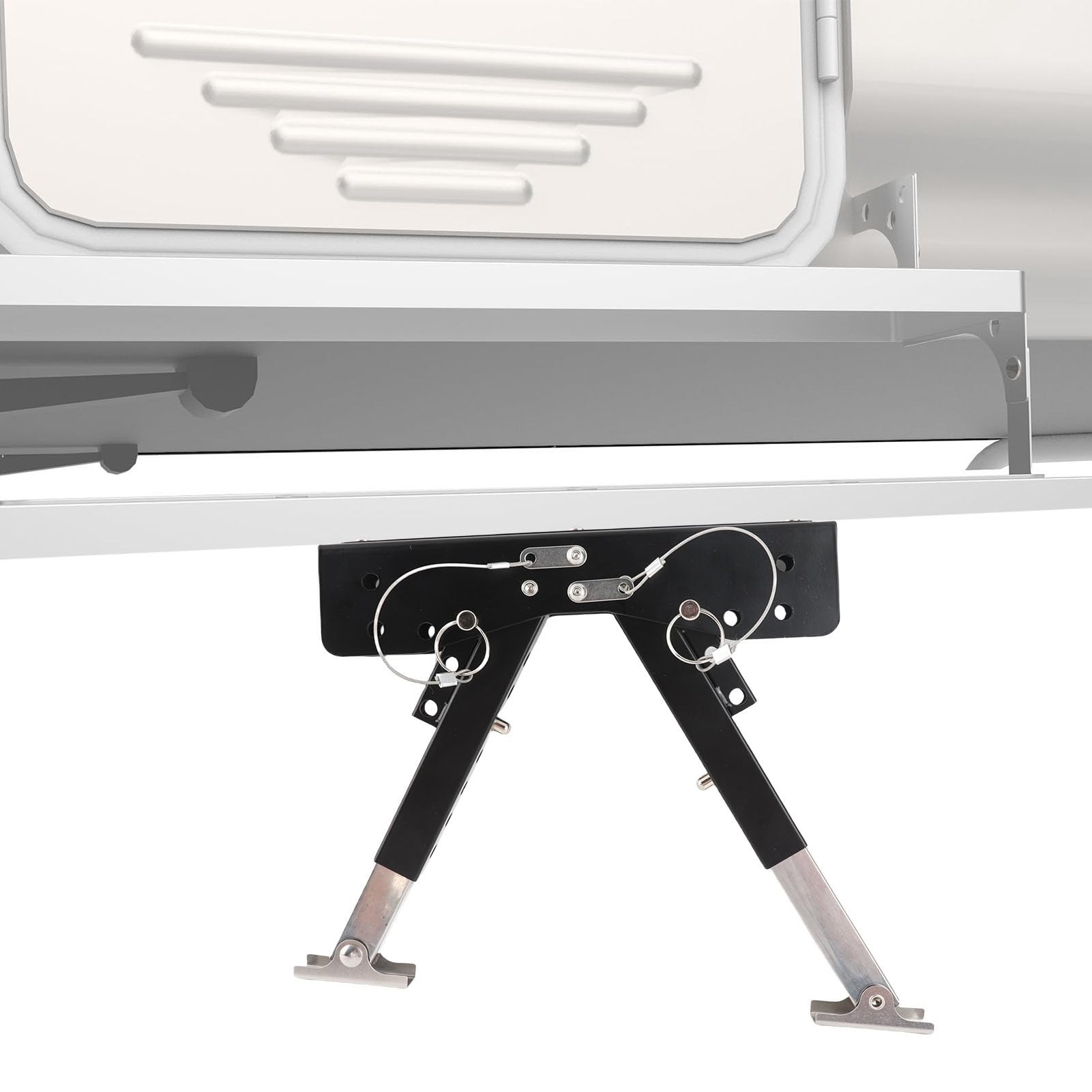 RV-Trittstufen-Stabilisierungsset, verstellbare, klappbare Edelstahlstütze für Wohnwagen und Sattelauflieger, Höhenverstellbereich 2,8–11,4 Zoll, rutschfeste Gummiauflage,