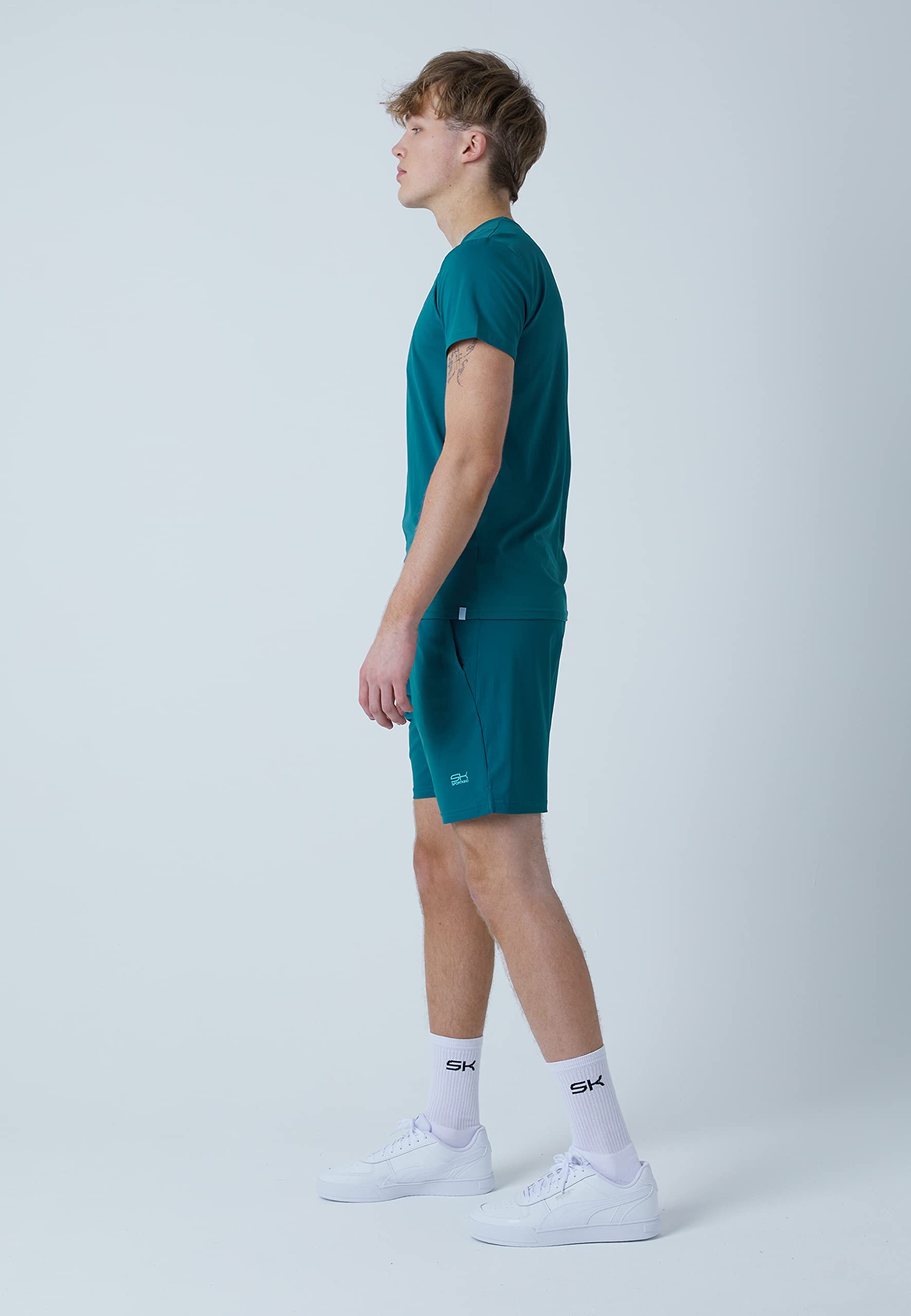 Sportkind Pantalones cortos de tenis para hombre y niño, regular, ultraligeros, muy elásticos, transpirables, protección UV
