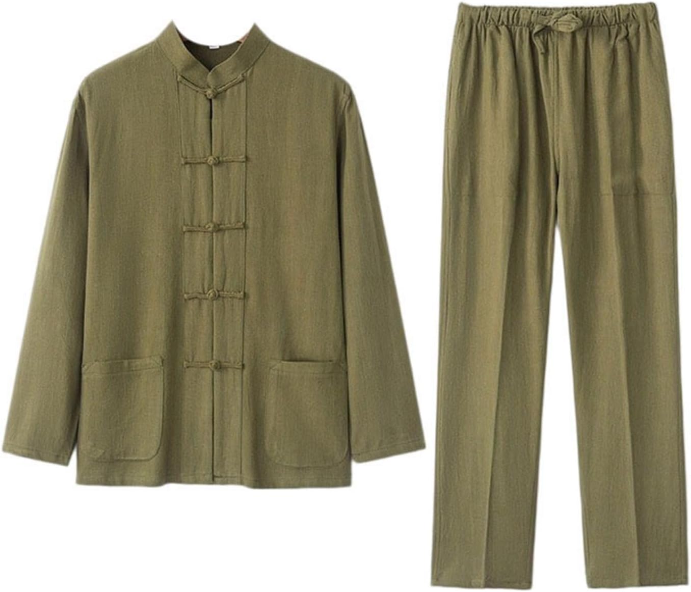 Elderly Men's Summer Linen Tang Suit Vintage Casual Set