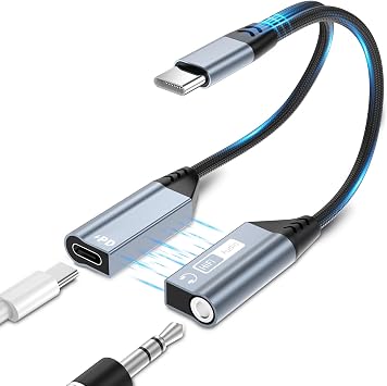 Quanlex 2 in 1 Magnetic USB C to 3.5mm Headphone Jack Adapter and Charger,USB C to Aux Audio Jack Hi-Res 32bit/384kHz with PD 60W Fast Charging Dongle Cable for iPadiPhone 16/15