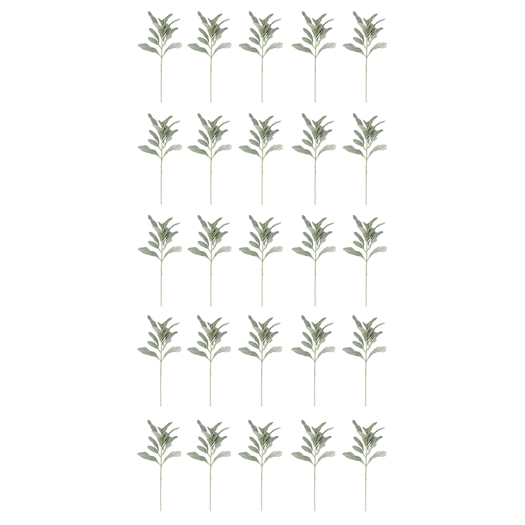 Vjsujehgy Faux Lambs Ear Stems 25Pcs Flocked Artificial Greenery Solid Fake Ear Leaves for Home Wedding DIY Craft