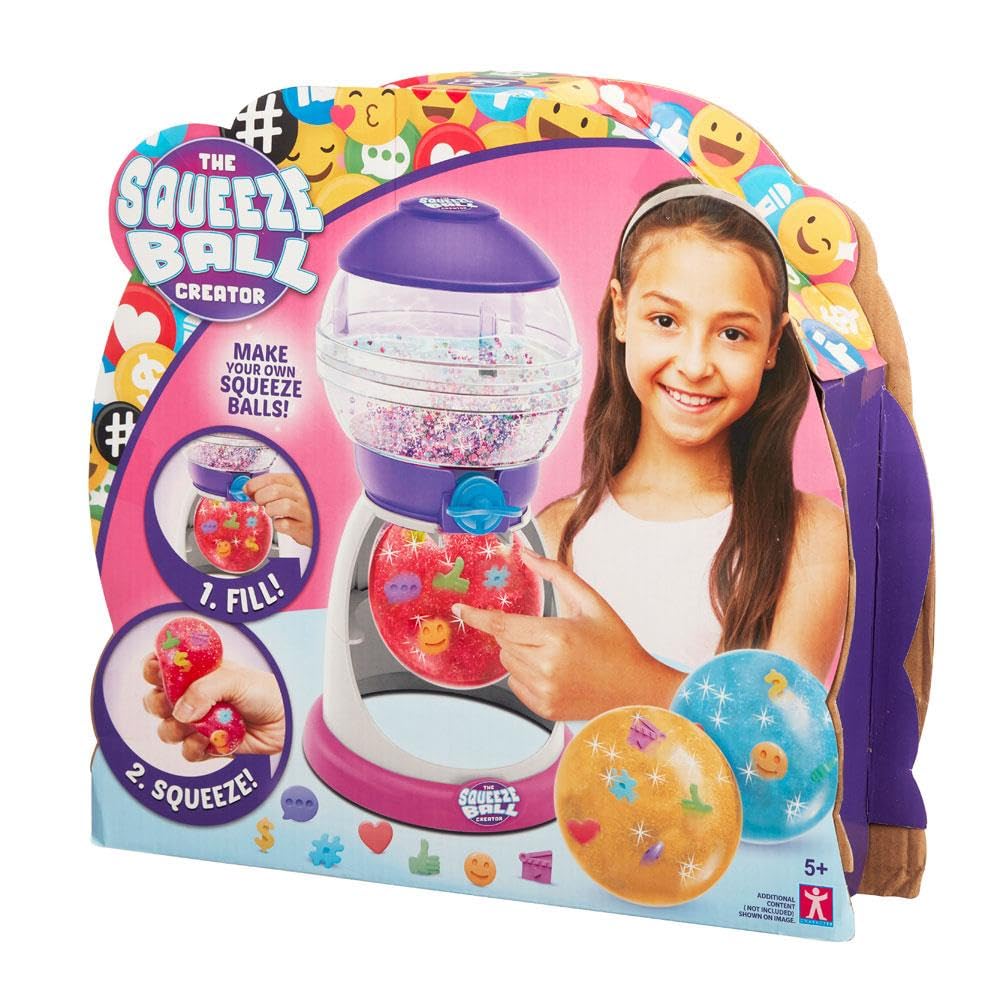 BANDAI The Squeeze Ball Maker - Creador de Pelotas Squishies Antiestrés Reutilizables para Niñas y Niños, Mezcla, Rellena y Aprieta tu Squishie con Muchos Accesorios, CO07715