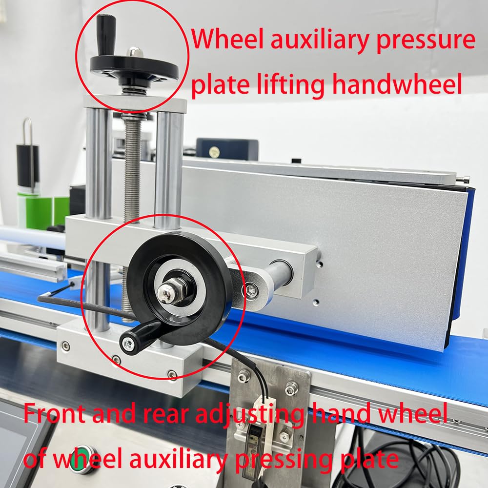 EQCOTWEA Fully Automatic Labeling and Coding Machine Round Bottles Label Applicator Desktop Conveyor Touch Screen 110V/60HZ 20-200PCS/min LT-150D Series