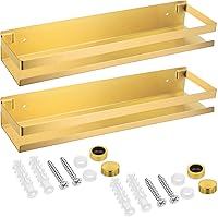 Vista 12 de Lallisa 2 Piezas Estante de Acero Inoxidable para Baño, Ducha, Estantes Flotantes, Cesta Organizadora Montada en la Pared, Estantes Organizadores