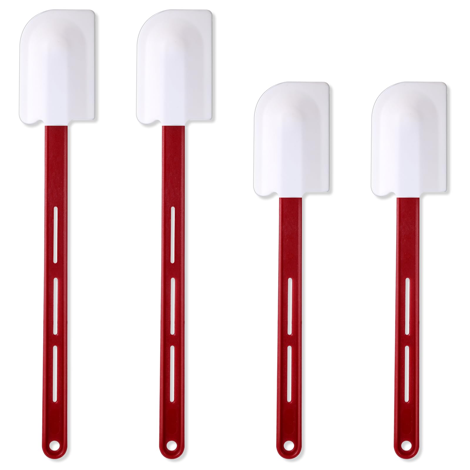 Norme 4 espátulas de silicona de alta temperatura, resistentes al calor, espátula de silicona comercial con asa para cocina, cocina, hornear, mezclar, utensilios de cocina, aptos para lavavajillas (14