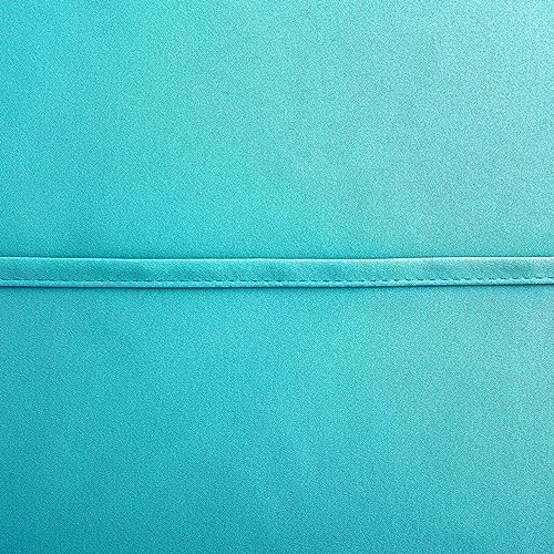Image of KOUFALL Turquoise Rod Pocket Blackout Tier Short Curtains 34x24 Inches Long