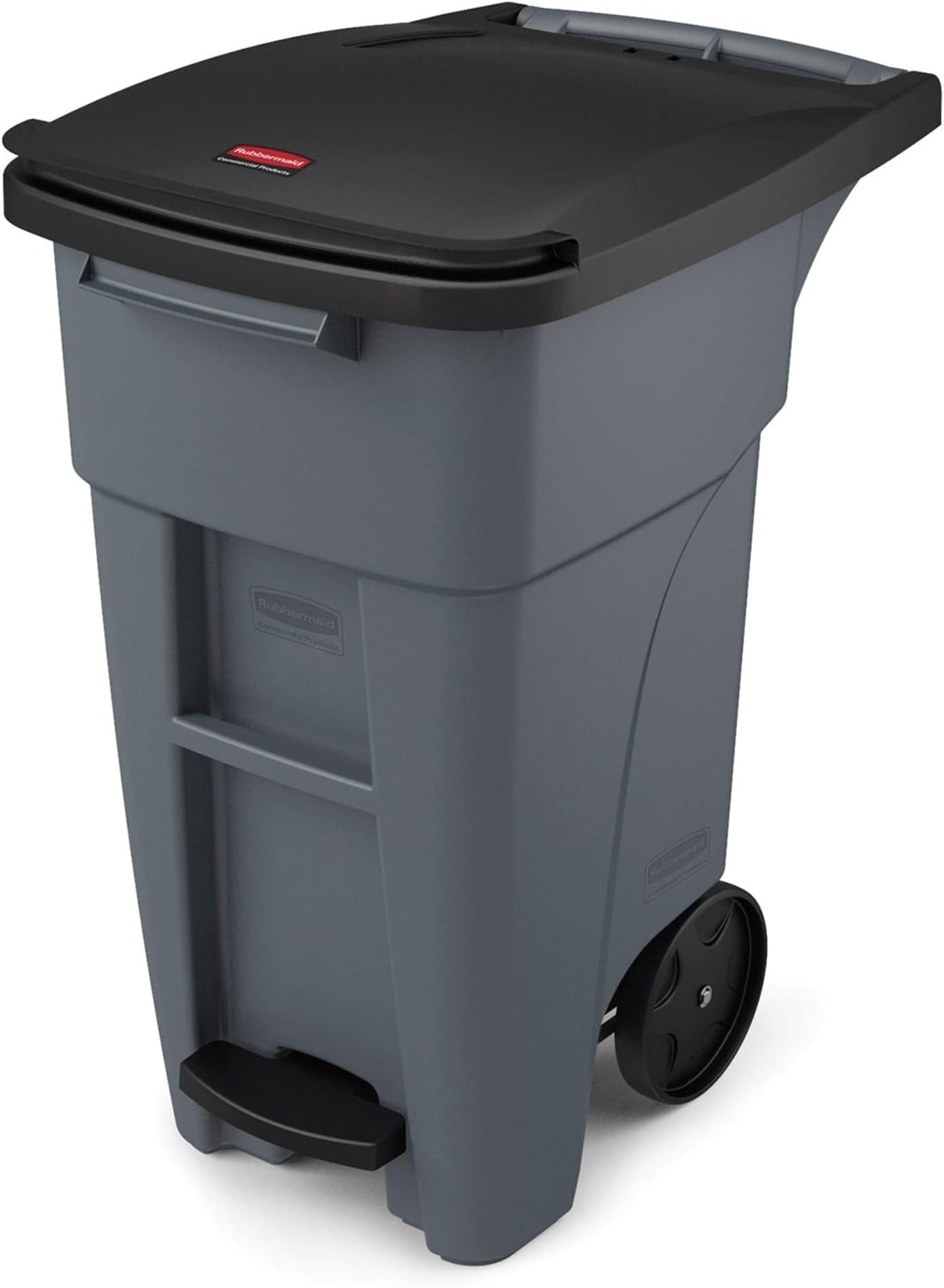 Rubbermaid (Step On, 32G, Gray) - Commercial Products BRUTE Rollout Step On Trash/Garbage Can, 121.1l, Grey (1971944)