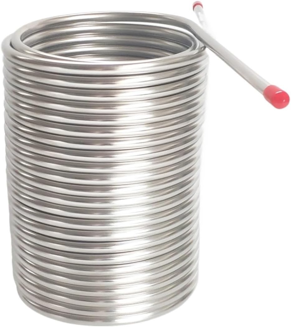 Double Layer Beer Water Wort Chiller, 20m Length Stainless Steel Cooling Coil 8mm Tube homebrew chiller