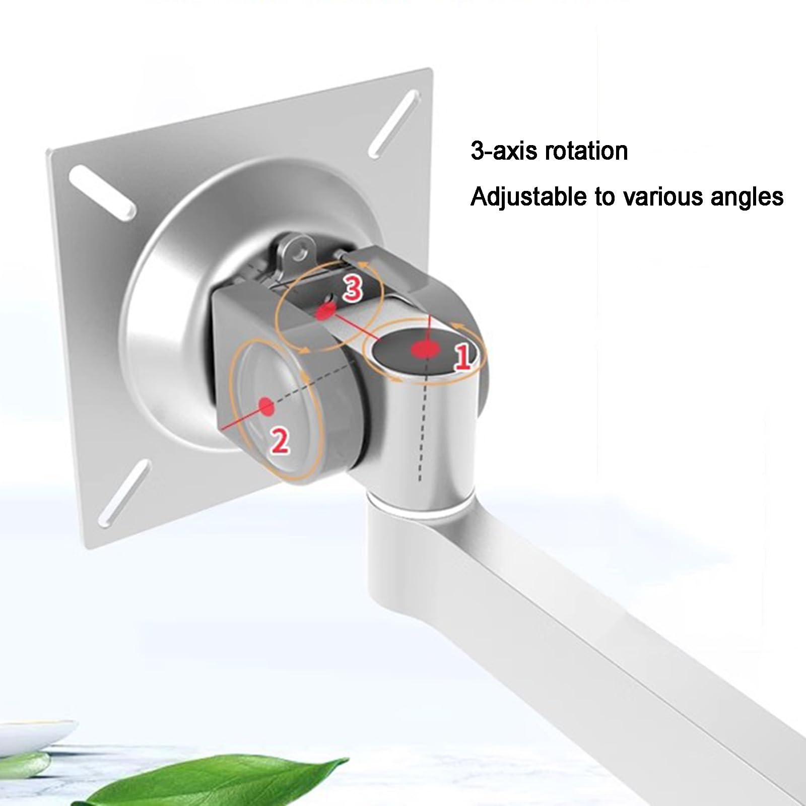 Soporte De Pared para Dos Monitores, Brazo De Aleación De Aluminio, Altura/ángulo Ajustable, Soporta hasta 8 Kg Cada Uno, con Conexión 75x75/100x100mm