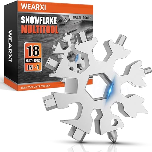 Multiherramienta de copo de nieve 18 en 1, regalos para el día del padre de hija e hijo, regalo para hombre para papá, él/marido, regalo de