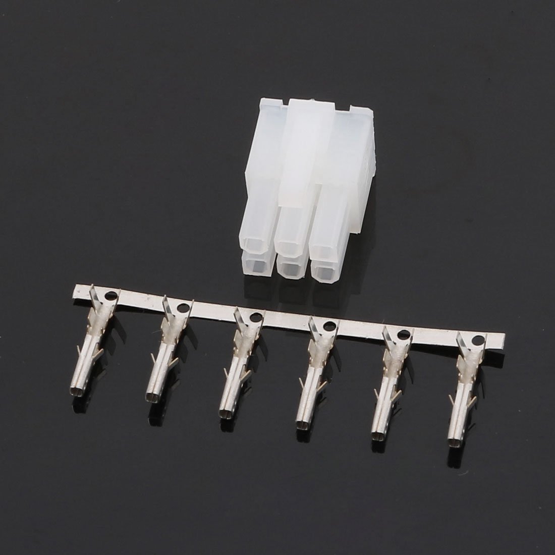 sourcingmap 20 Sets White Plastic Dual 6 Pin Male 4.2mm Pitch + 6 Pin Terminal PC PSU ATX Connector - Image 3