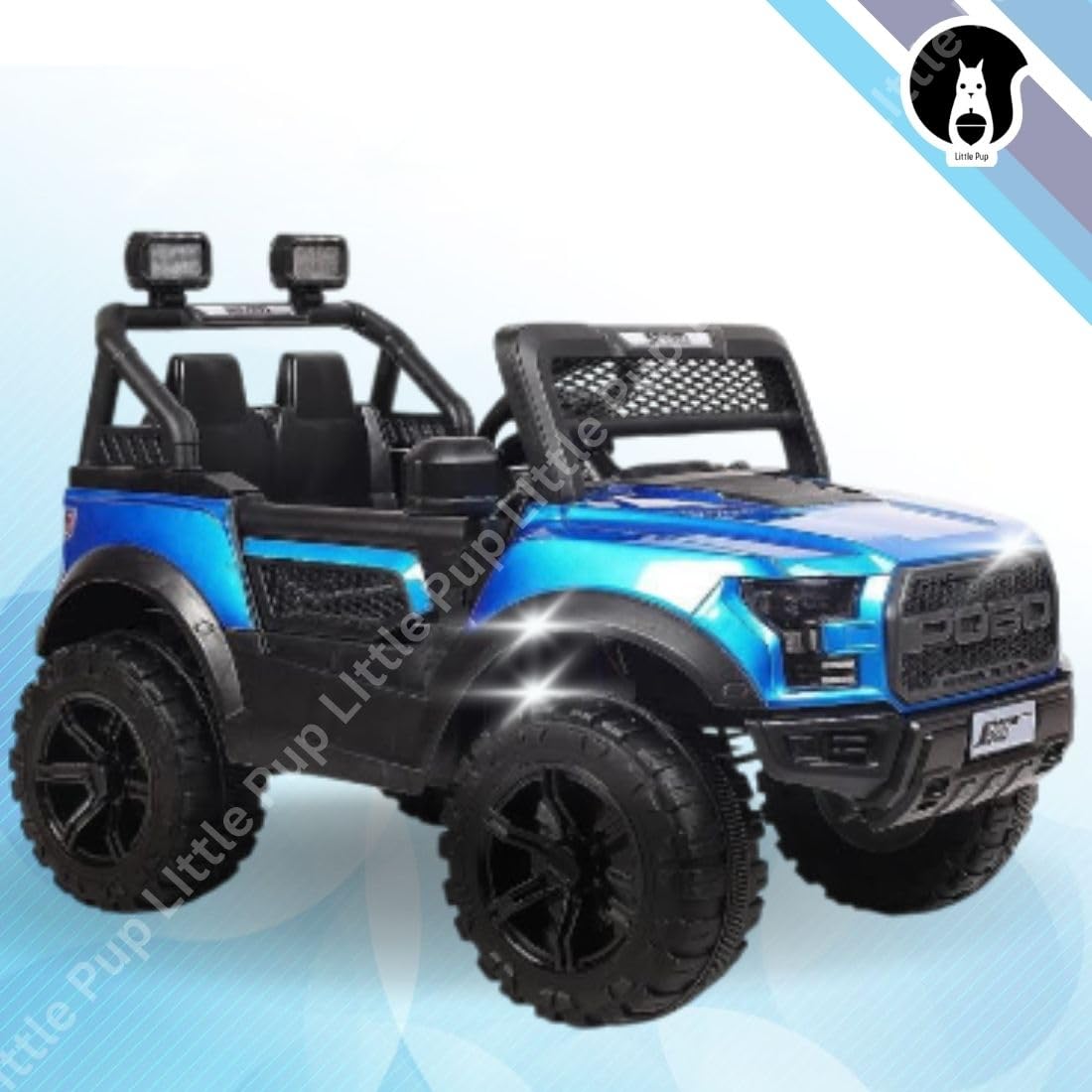 LITTLE PUP Battery Car for Kids | Battery Operated Big Size Car | Electric Ride On (Blue)