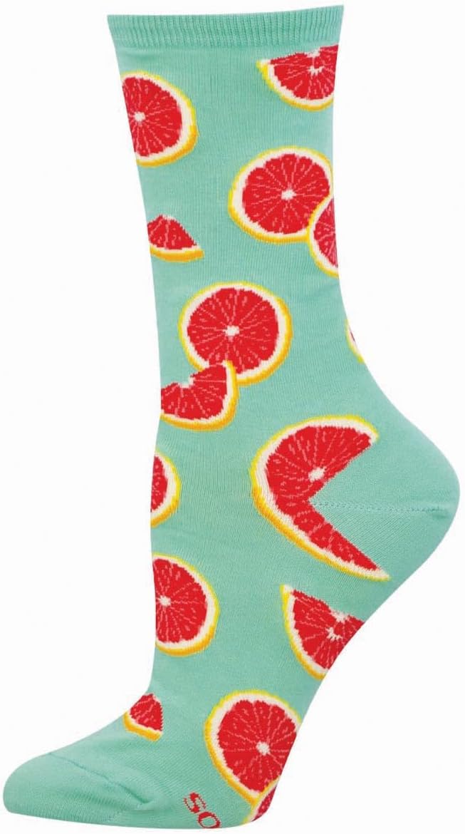 Socksmith Women's Grapefruit Goodness Crew Socks, Mint