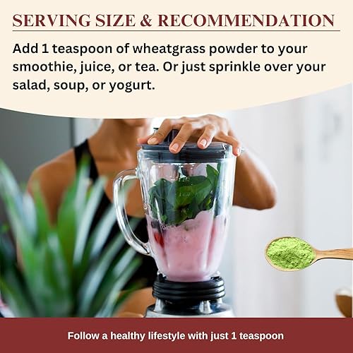 Miniatura 6 de Wheatgrass Powder 1 lb – Hierba de trigo orgánica de la India, sin OMG, Kosher, sin gluten, rica en fibra, vitaminas A, C y E, aumenta la energía,