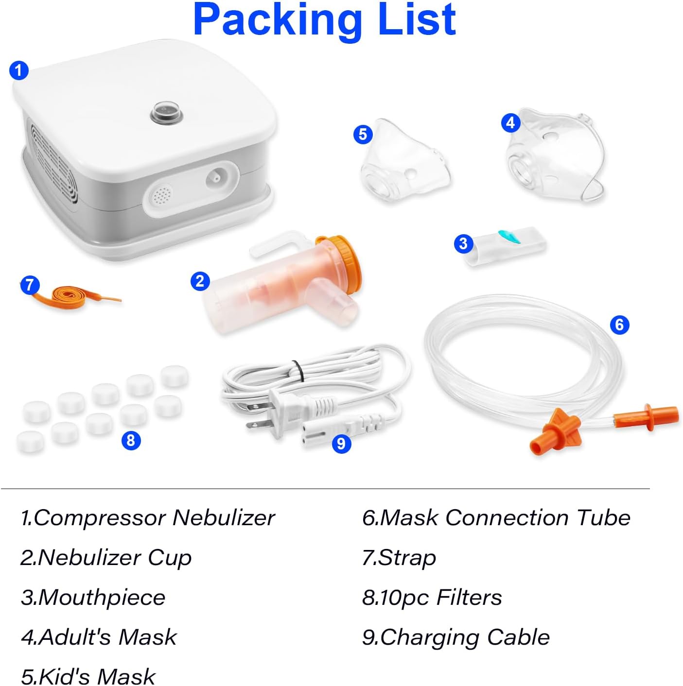 Nebulizer for Adults and Kids, Portable Nebulizer Machine for Home and Office Use, Cool Mist Steam Inhaler