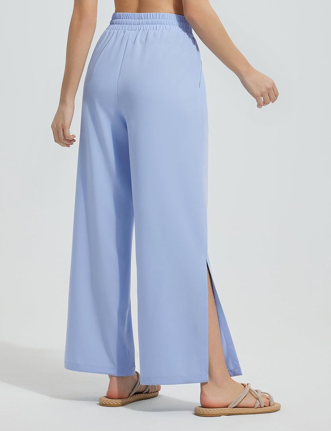 baleaf Women's Wide Leg Swim Pants UPF50+ Long Beach Pants High Waisted Lightweight Quick Dry Flowy Swim Capris with Pockets