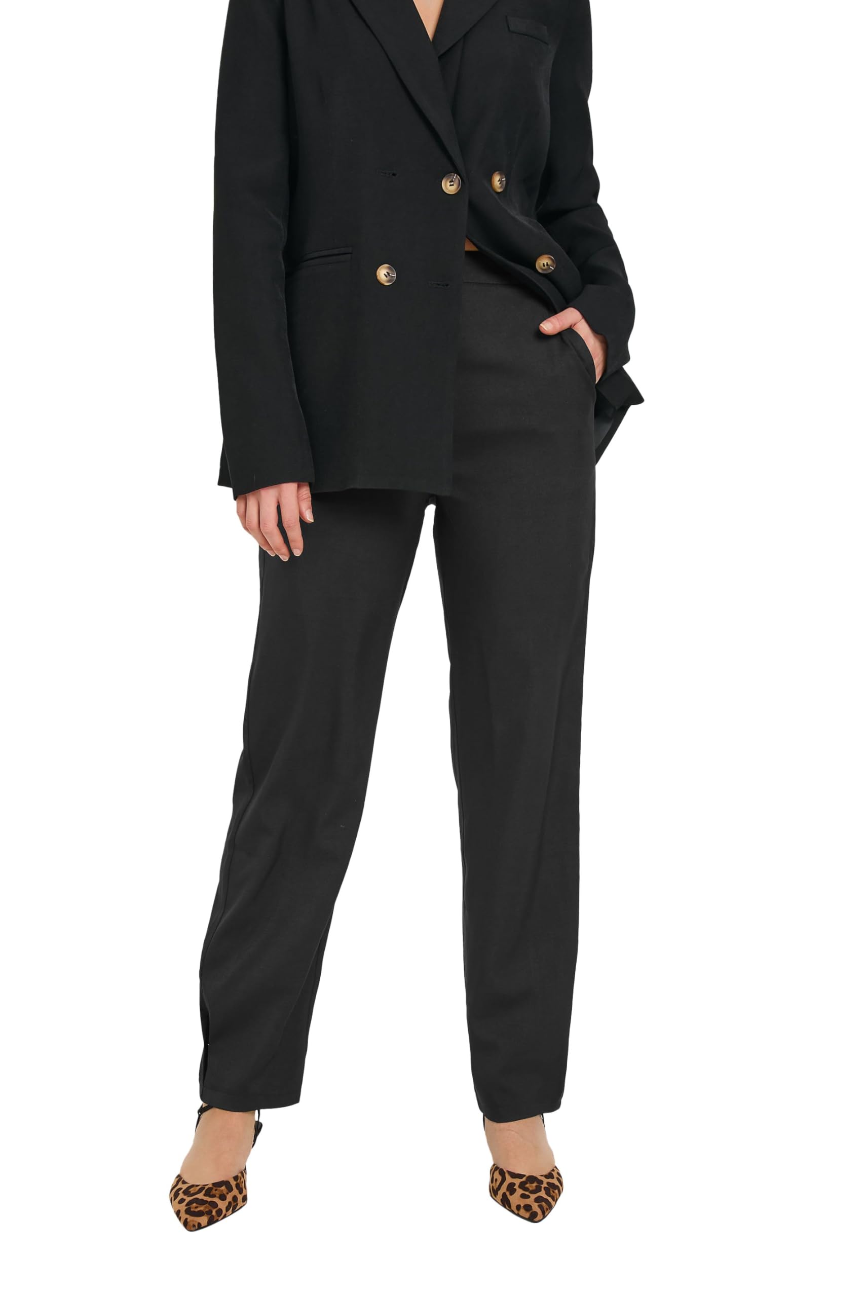 Long Tall Sally - LTS Tall Pleated Barrel Leg Trousers - Women's Black