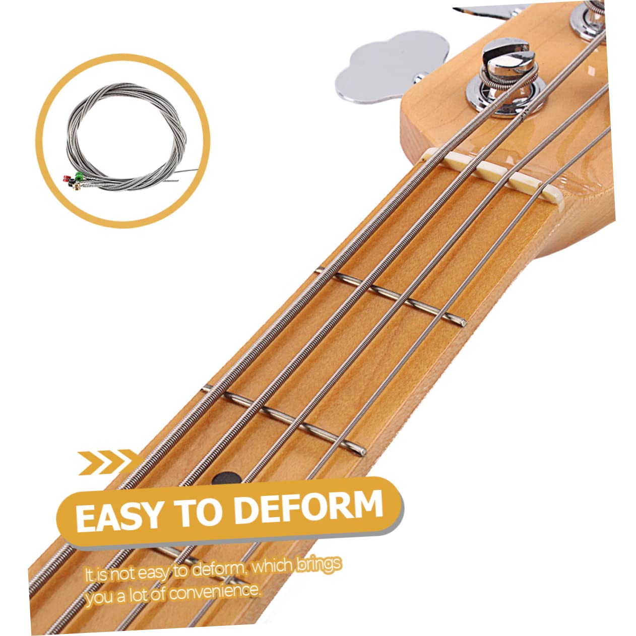 BESTonZON 4 Juegos cuerda accesorio de guitarra instrumento de guitarra instrumentos musicales organos musicales accesorios para instrumentos alambre de musica Acero inoxidable Silver
