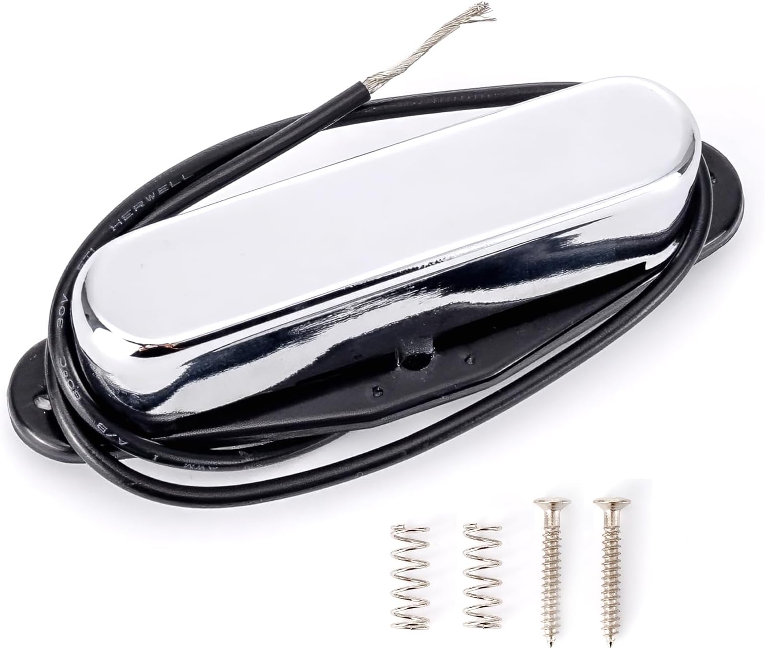 Telecaster Neck Pickup, Single Coil High Output Guitar Pickup with Chrome Cover for Fender Squier Tele Electric Guitar Parts (Chrome)