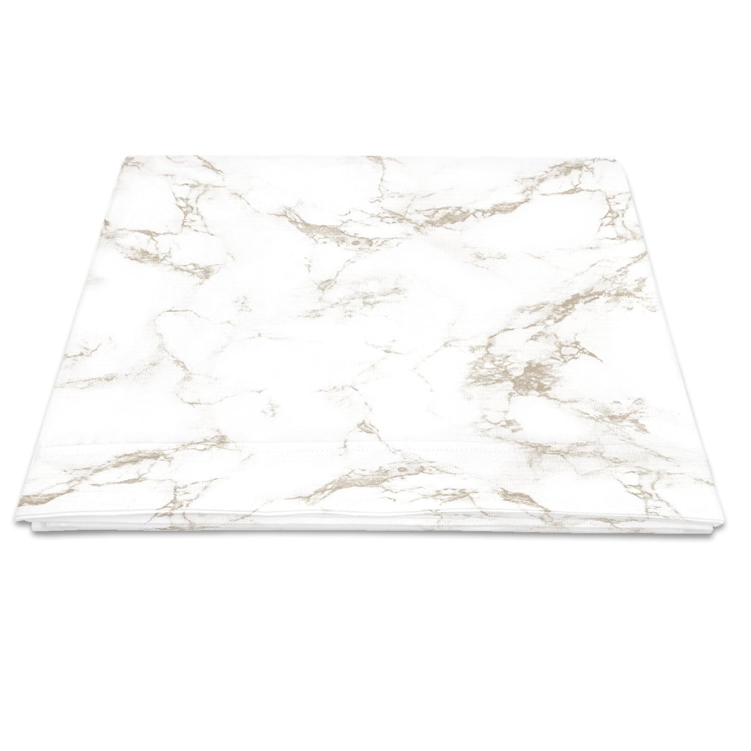 Pizuna Cotton Carrara Marble Taupe Print Flat Sheet Double 1 Pc, 400 Thread Count 100% Long Staple Cotton Flat Bed Sheets 230x280, Sateen Cooling Flat Sheets Printed Bedding(Printed Bed Sheets Double)