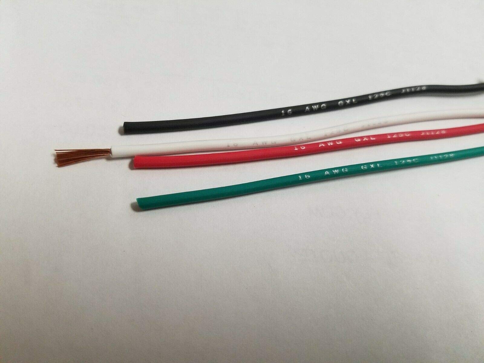 16 AWG GXL HIGHTEMP Automotive Power Wire 4 Solid Colors 10 FT EA Legend Print