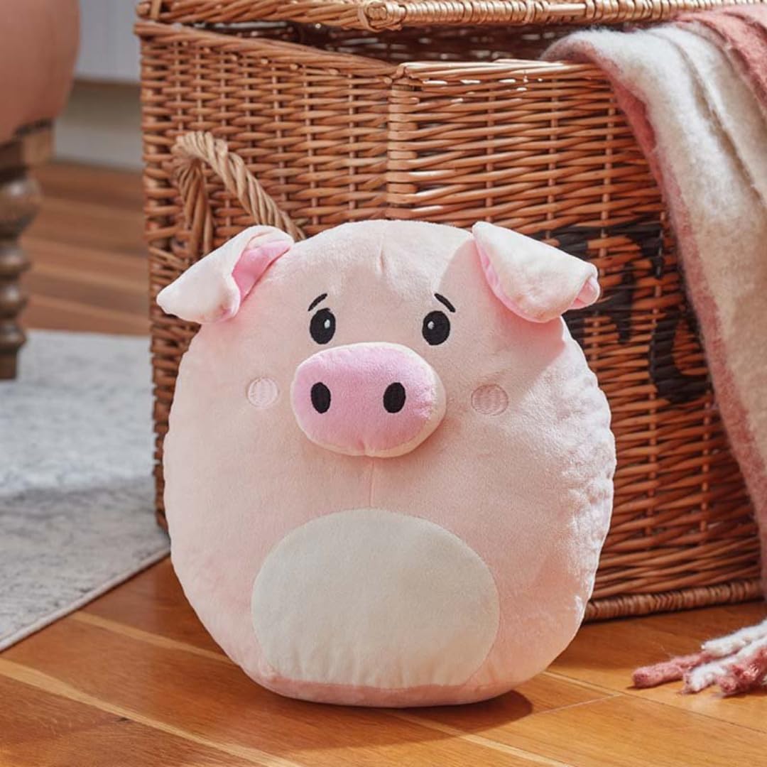 Marco Paul 30cm Soft Pig Plush Pillow - Large Machine Washable Ultra Soft Pig Cushion Indoor - Kid's Plushies For Children, Adults, Decorative Pillows, Decorative Cushions, Bedroom Decor & Gifting