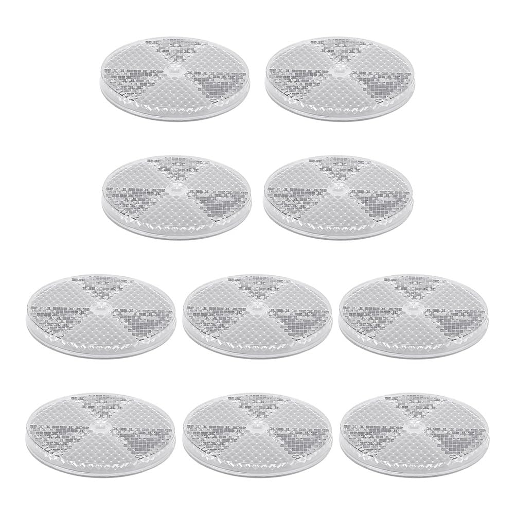 UDSKNV[KSL 10pcs Safety Reflectors for Driveway Fence Gate Posts Trailers Reflectors with Center Mounting Holes Automobiles Boats Mailboxes White