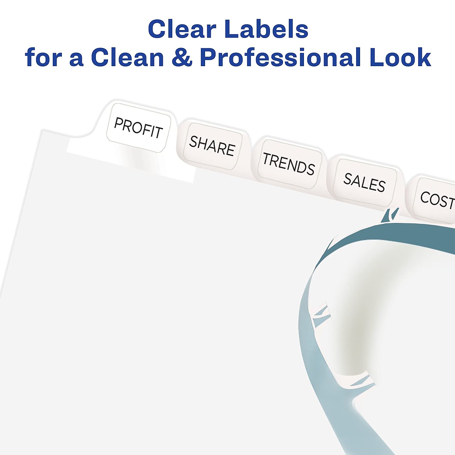 Avery 11429 Clear Label Index Maker Dividers, 8.5x11, White, 12-Tab Set, 5 Sets - Image 4