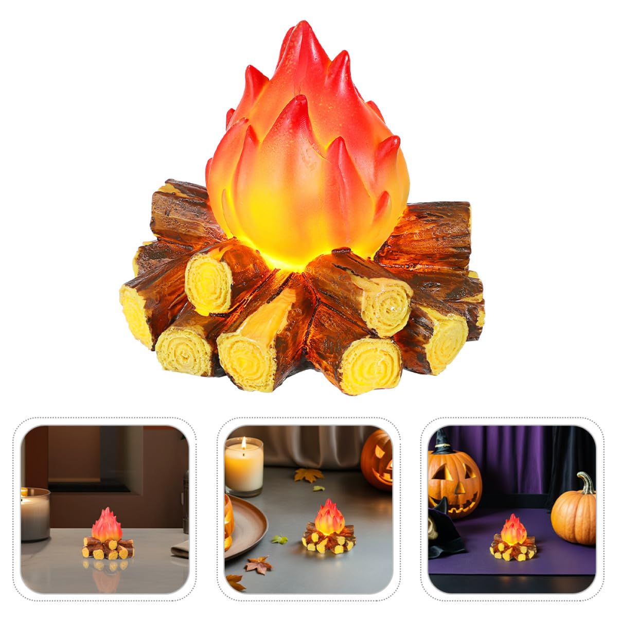 ULTECHNOVO 2 Stück Flammenlose Kunstlampe mit Realistischem Flammeneffekt aus Kunstharz Wetterfest und Kühlt Sich nicht Ab für Weihnachts und Halloween Partydekorationen