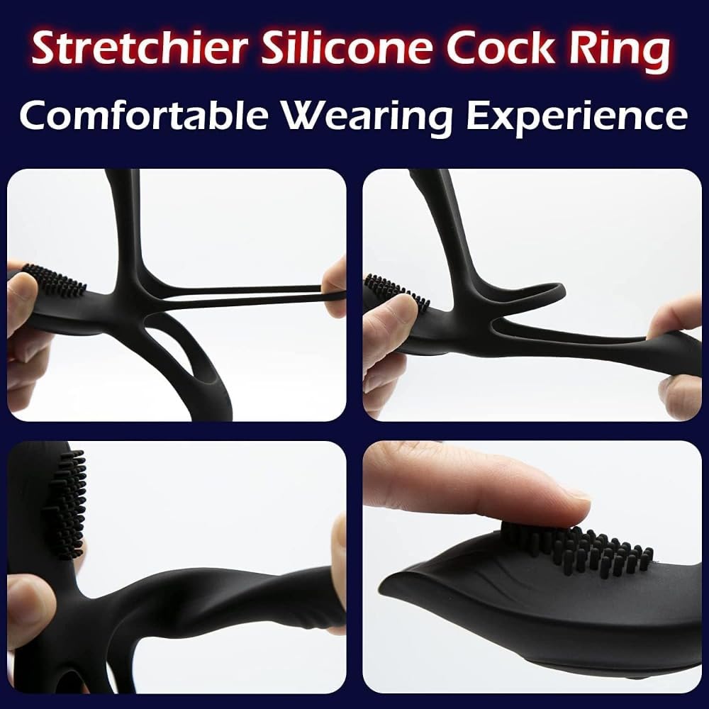 Anillo vibrador 3 en 1 para parejas, juguete erótico y masajeador de próstata masculino, fabricado en silicona de grado médico, con 10 modos de vibración, suave y elástico, resistente y duradero