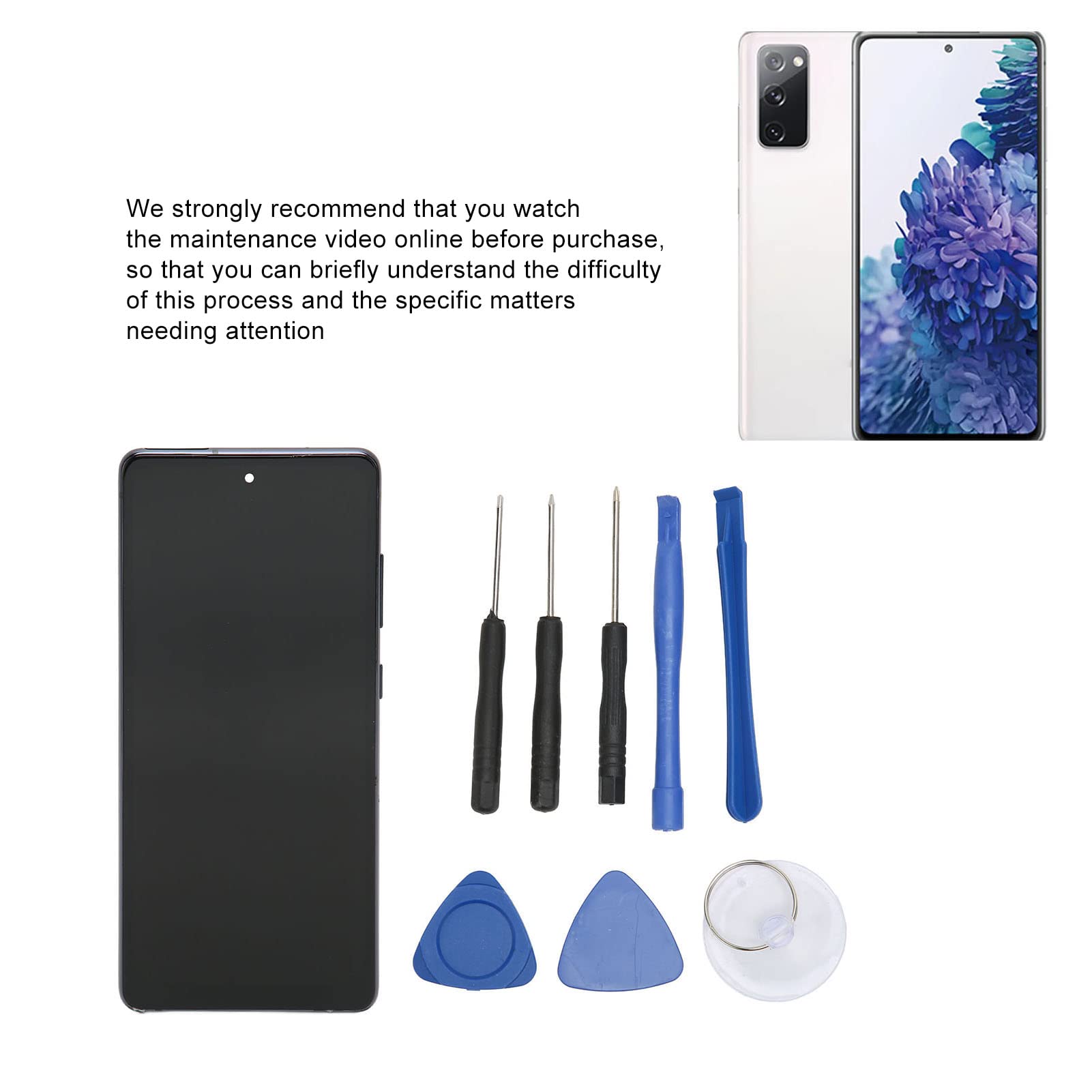 Pilipane Phone Screen Replacement Set,6.5 inches LCD Display Digitizer, Touch Screen for Galaxy S20 FE - OLED Display Touch Screen Digitizer Assembly with Frame