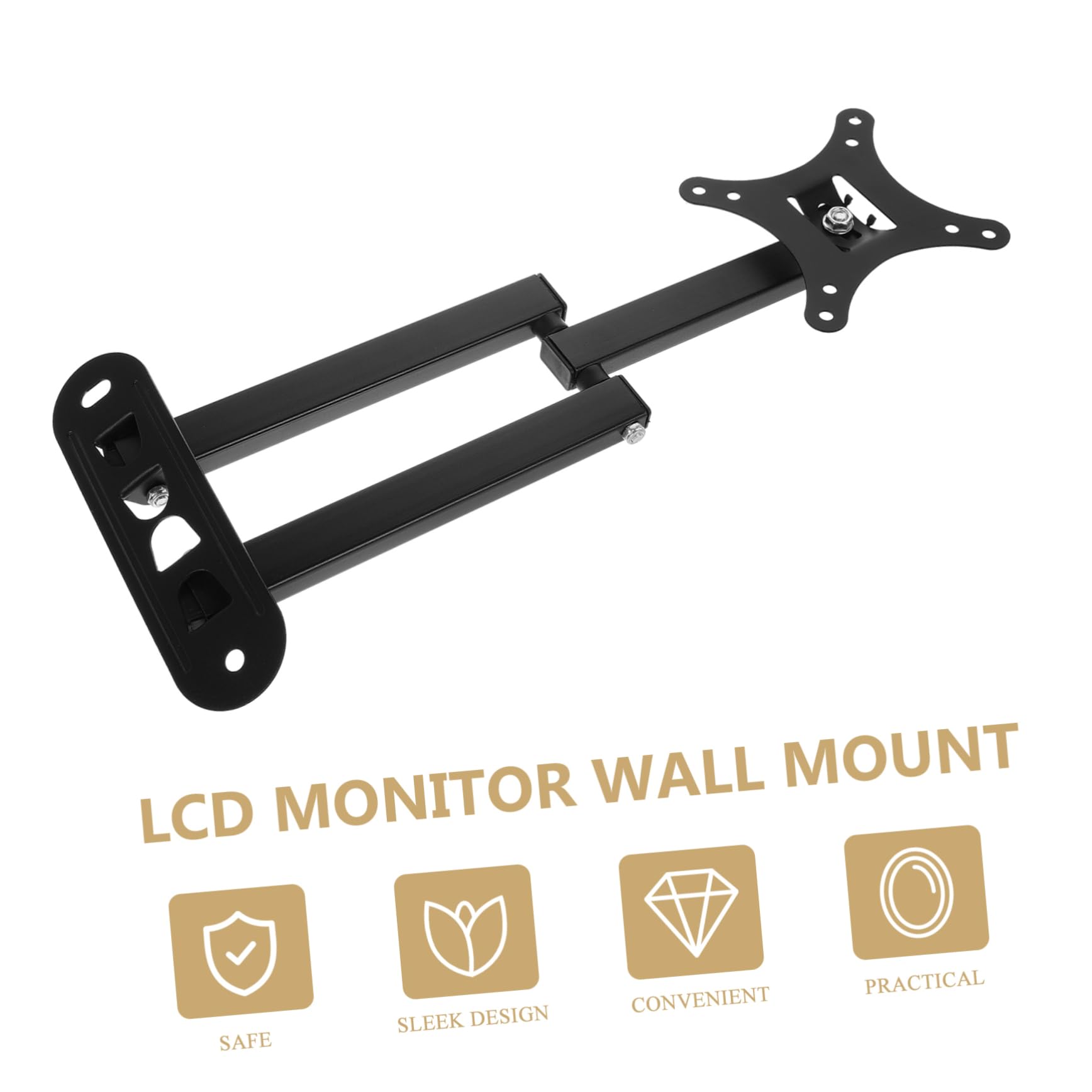 Staffa Muro per Tv Orientabile con Braccio Estensibile Nero | Acciaio Laminato a Freddo, Rotazione 360°, Include Attrezzi e Manuale di Montaggio
