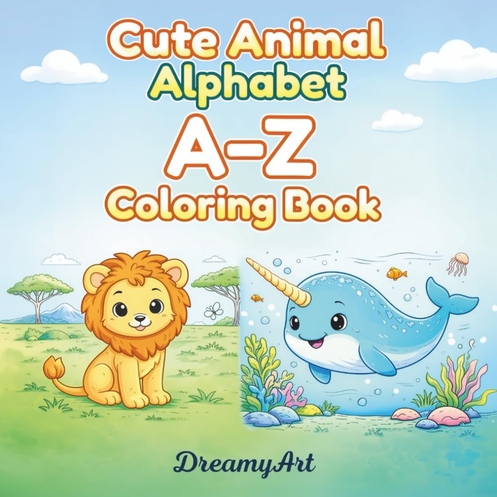 Cute Animal Alphabet A–Z Coloring Book