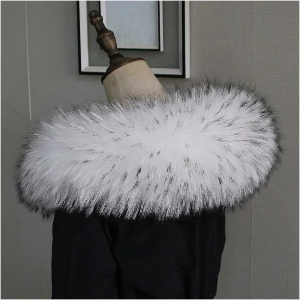 ECYC Ltd Faux Fur Collar Scarf Wrap Unisex Faux Fur Hood Trim Collar Replacement Furry Neck Warmer Soft Fluffy Faux Fur Collar Detachable Hood Trim for Winter Coat