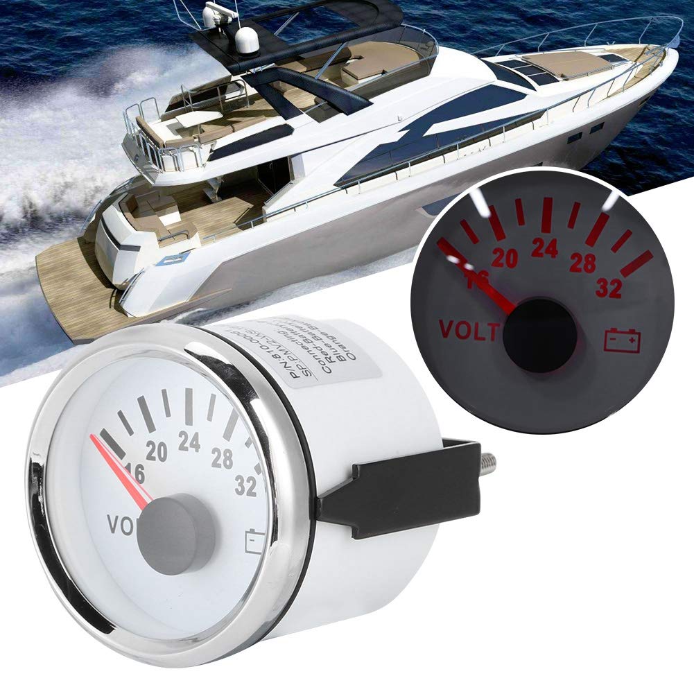 Marine bootmeters 52mm Mini Digitale Voltmeter for Auto Boot Truck 24V Voltmeter Voltage Volt Meter 16-32V met rode achtergrondverlichting Nauwkeurige meting (Color : BS