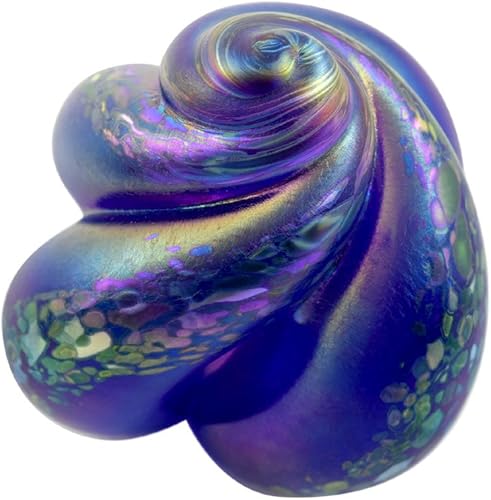 Miniatura 7 de Escultura de pisapapeles de vidrio soplado remolino náutico hecho en Estados Unidos (rubor rosa)