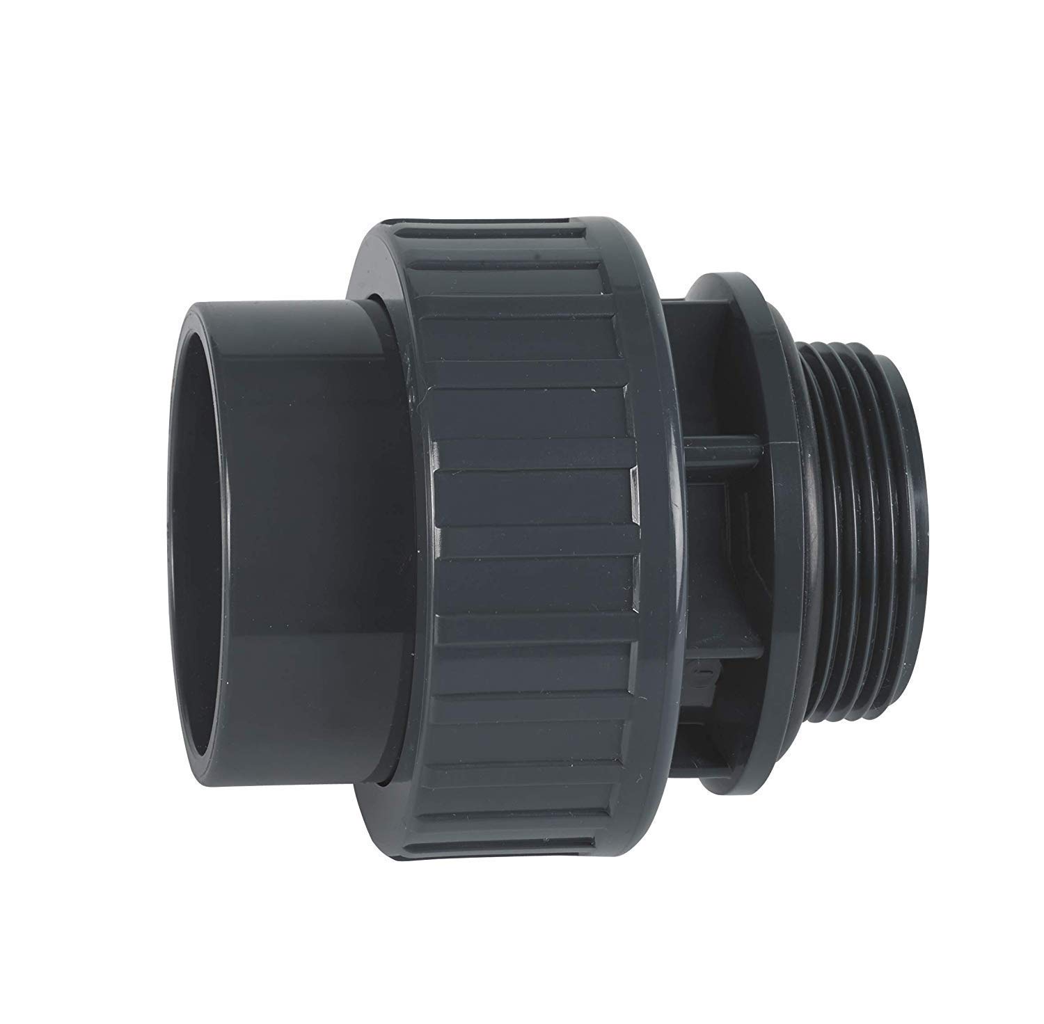 well2wellness® PVC 3/3 atornillado con Junta tórica – Conector Adhesivo x Rosca Exterior – 50 x 1 1/2 (200147) – 3 Unidades
