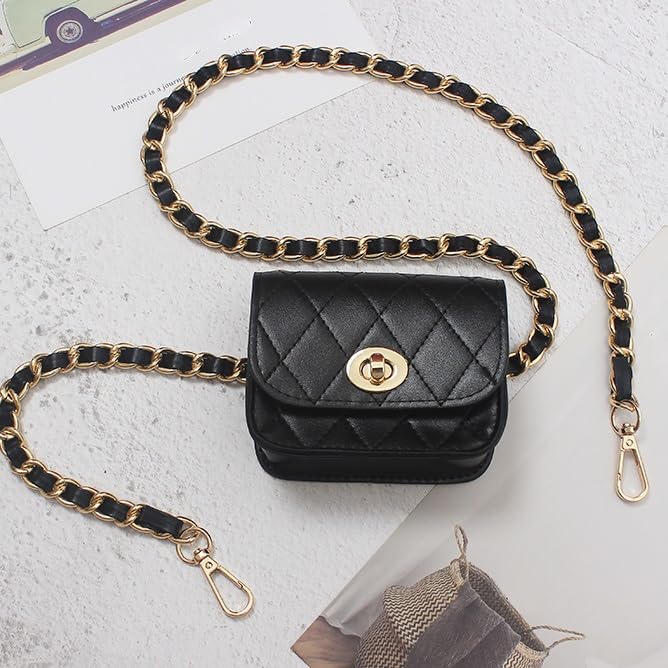 Fanny pack women's waist chain belt Women's dress with embellished chain belt4