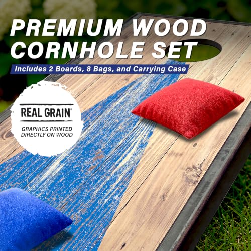 Image of GoSports 4 x 2 ft Regulation Size Wood Cornhole Boards - 10 Vintage Wood Designs (Choose Your Style)