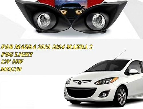 Miniatura 2 de Auto-Tech - Lámparas antiniebla transparentes de repuesto para Mazda 2 M2 2010-2014 Kit de montaje de faros antiniebla delanteros (un par)