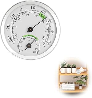 Hygrometer Analog, Thermometer Analog Thermo Hygrometer Raumthermometer Luftfeuchtigkeitsmesser Innen, Mini Klima Messgerät 58mm für Wohnzimmer Büro Gewächshaus