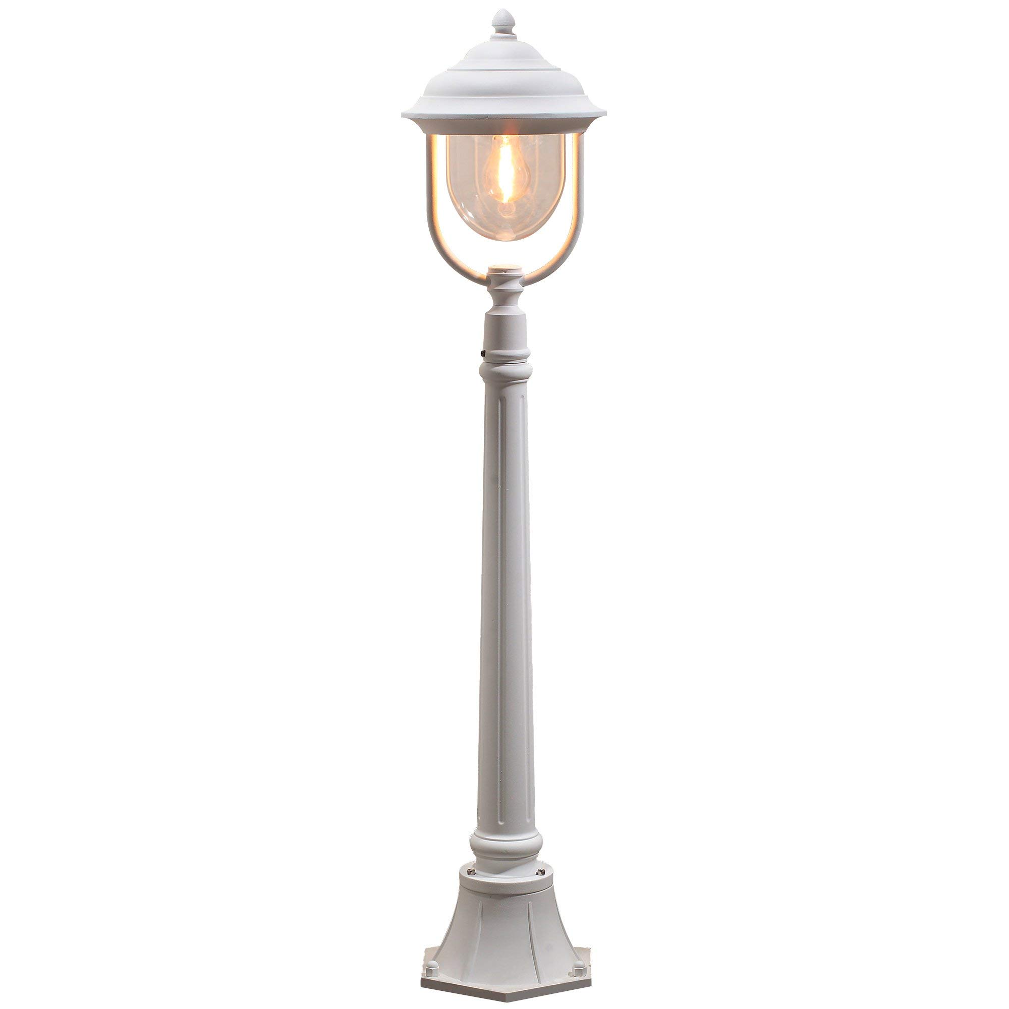 Konstsmide Parma 7225 Wegeleuchte (B: 24cm T: 24cm H: 118cm, 1x75W, IP43) matt-weiß