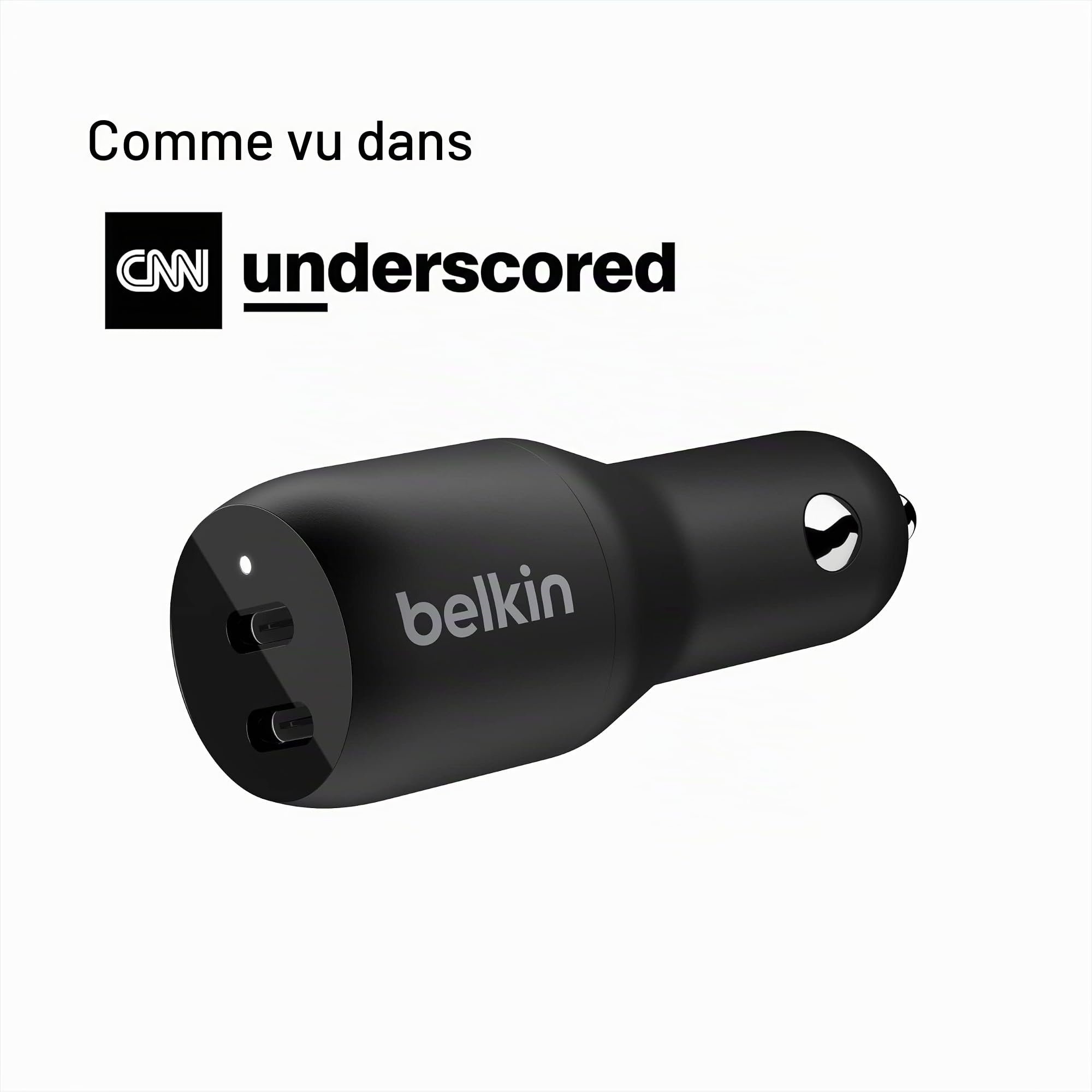 Belkin Chargeur de voiture USB-C PD 36 W (double port Power Delivery 18 W pour iPhone 14 ou iPhone 13, iPad Pro, Samsung, Google, etc.)